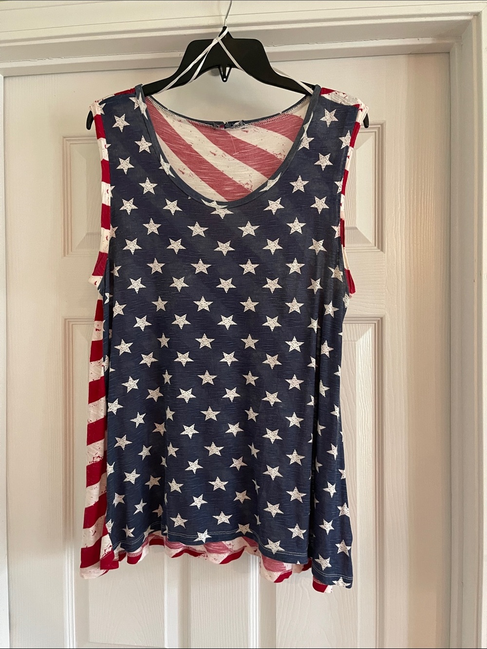 Patriotic Red White and Blue Tank Tunic Top-Sz XL